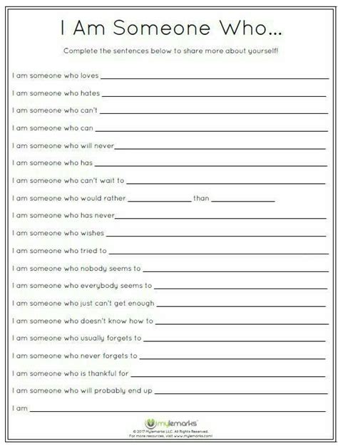 Counseling Getting To Know You Worksheet - Mental Health Worksheets